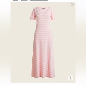 Jcrew- Knit midi dress pink stripe NWT xs